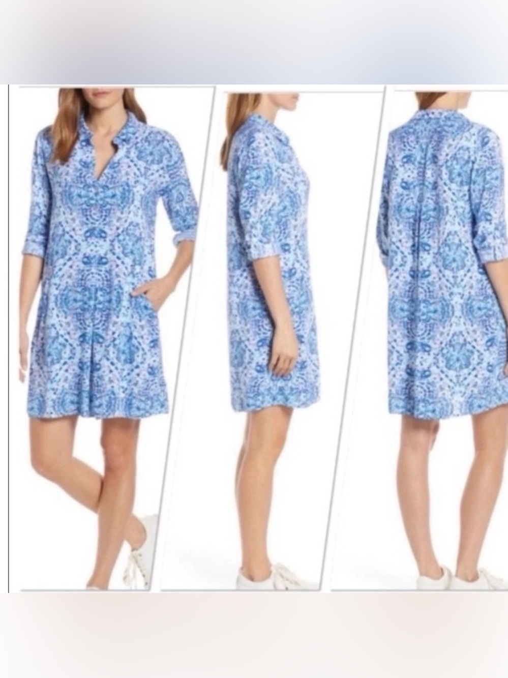 NWT Lilly Pulitzer Lillith Tunic Dress Size L Blue